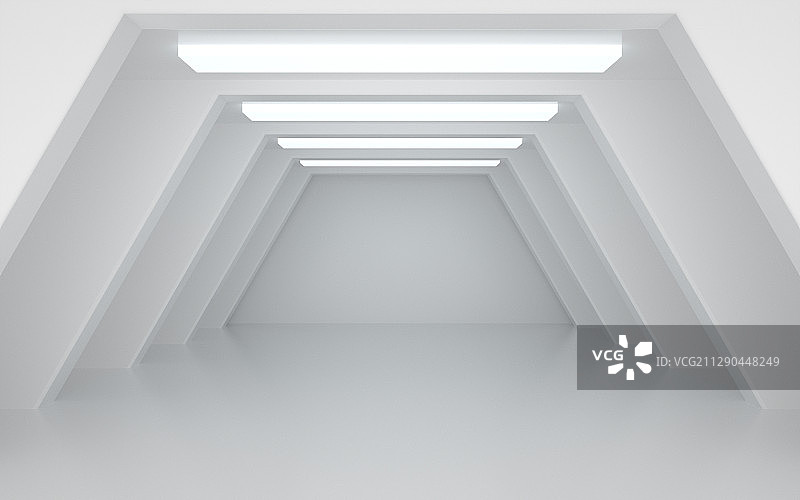 白色环状几何体背景 3D渲染图片素材