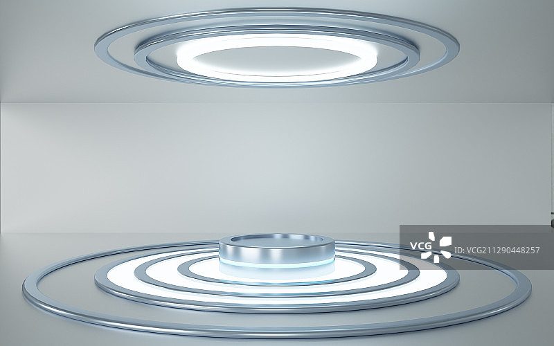 白色环状几何体背景 3D渲染图片素材