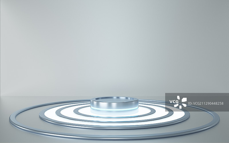 白色环状几何体背景 3D渲染图片素材