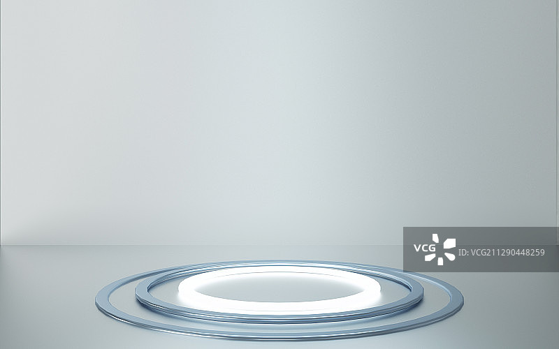 白色环状几何体背景 3D渲染图片素材