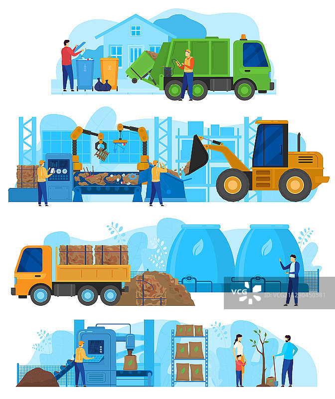 废弃物处理厂垃圾回收图片素材