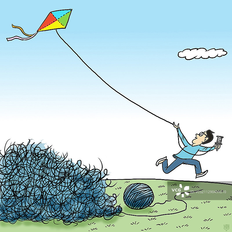 插画：高阶思维助力学习成绩提升图片素材