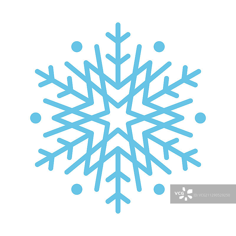 白色背景上的蓝色雪花图标图片素材