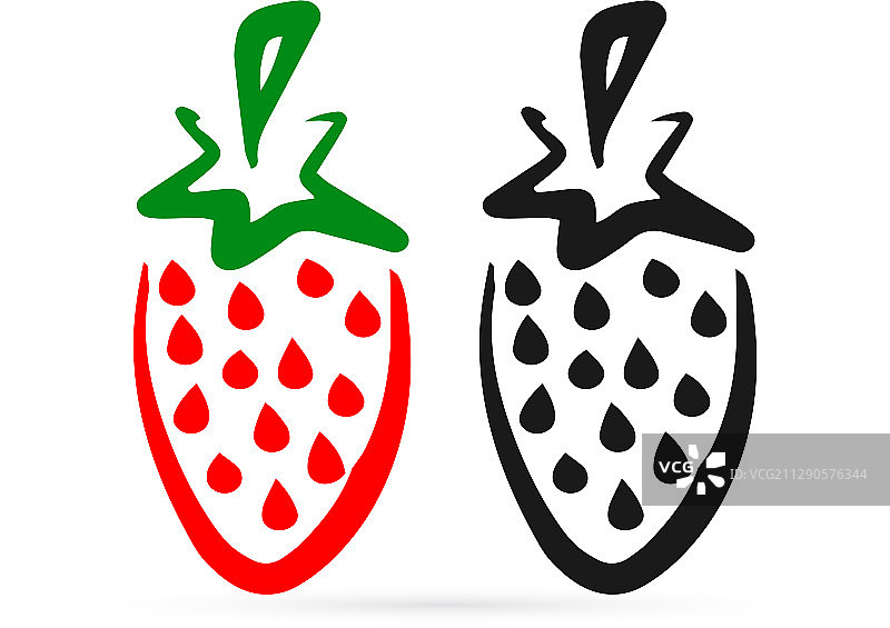 儿童手绘涂鸦草莓图标图片素材