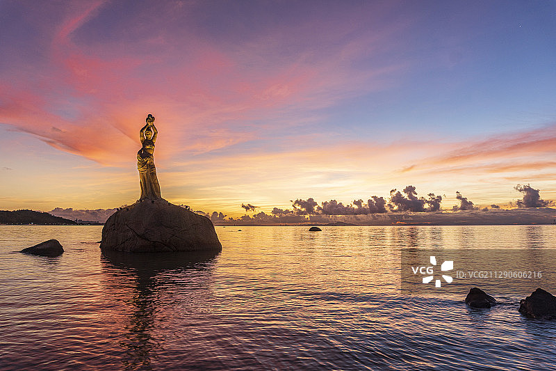 珠海渔女早霞图片素材