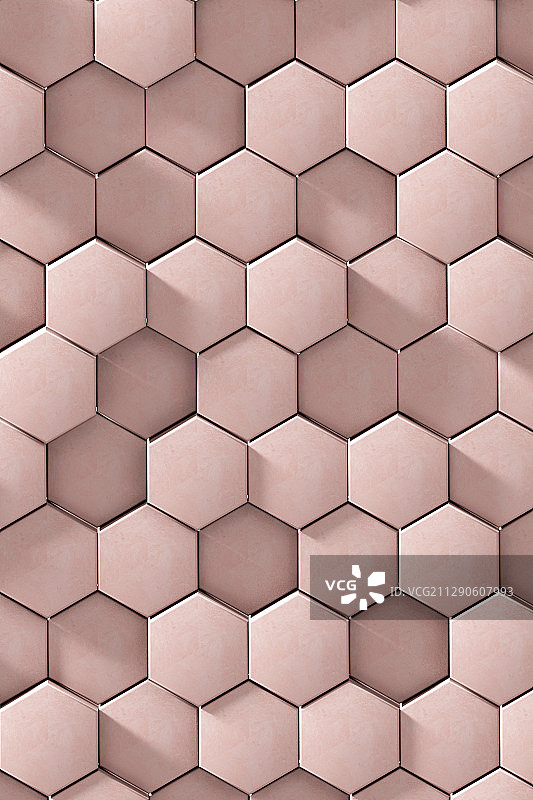 3D简约柔色六边形蜂窝几何体背景图片素材