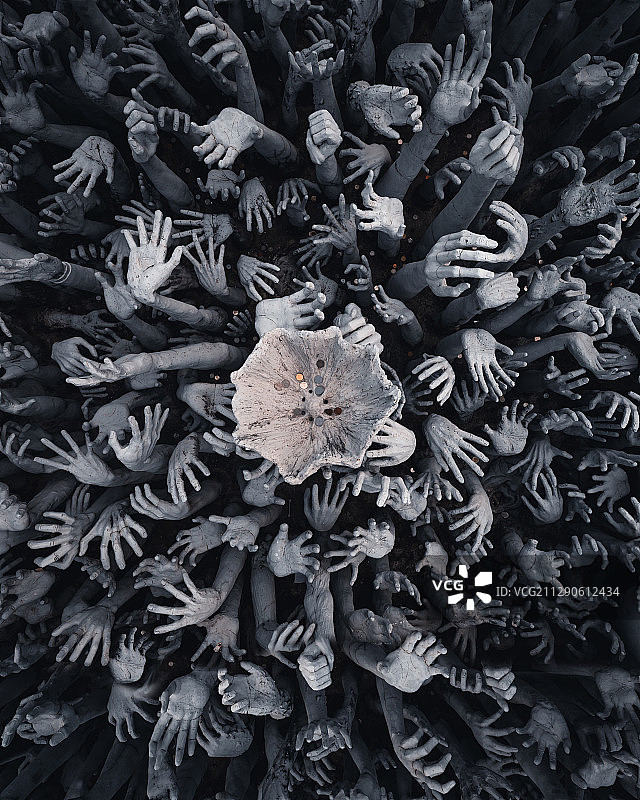 泰国清莱白庙震撼人心的雕塑图片素材