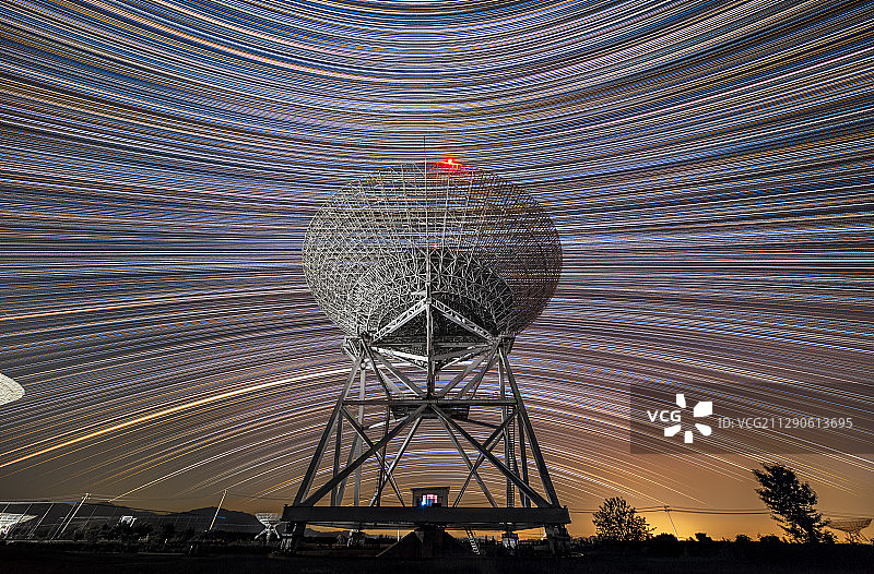 不老屯天文台星轨图片素材