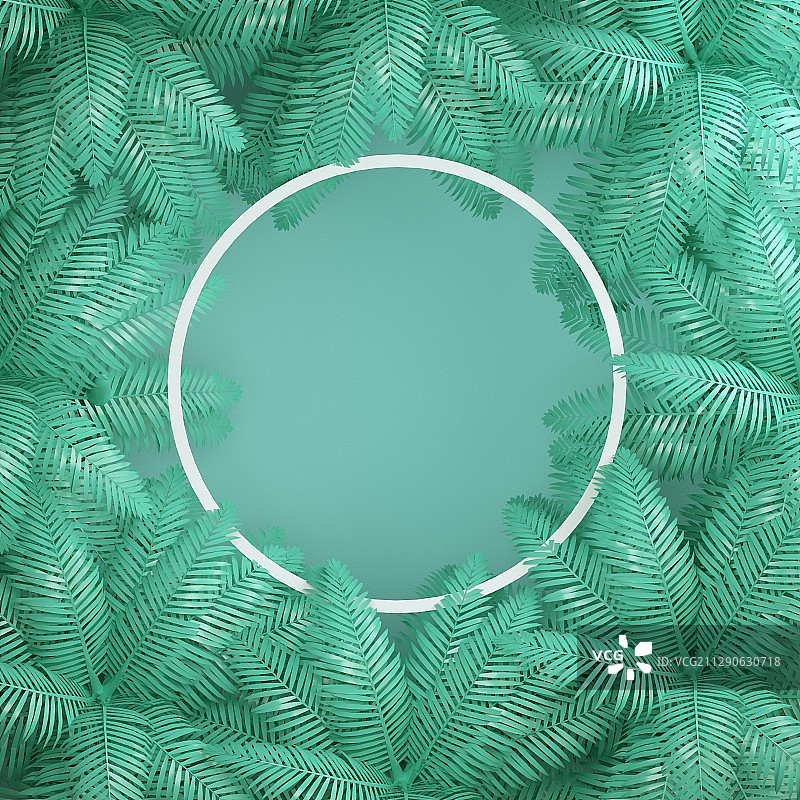 薄荷绿椰子树树叶海报背景图片素材