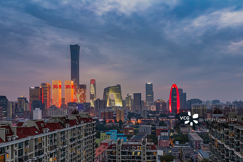 2019年，国庆70周年国贸灯光秀。图片素材