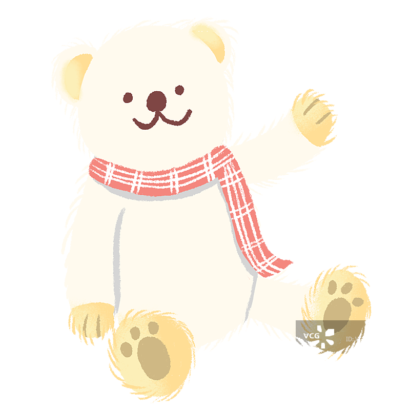 带围巾的玩具白熊图片素材
