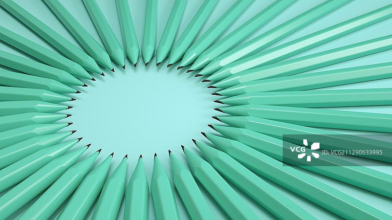 薄荷绿色铅笔海报背景图片素材