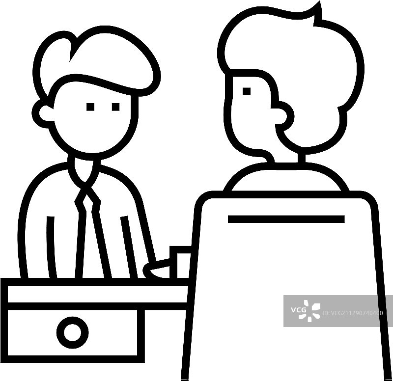 面试概念线性图标图片素材