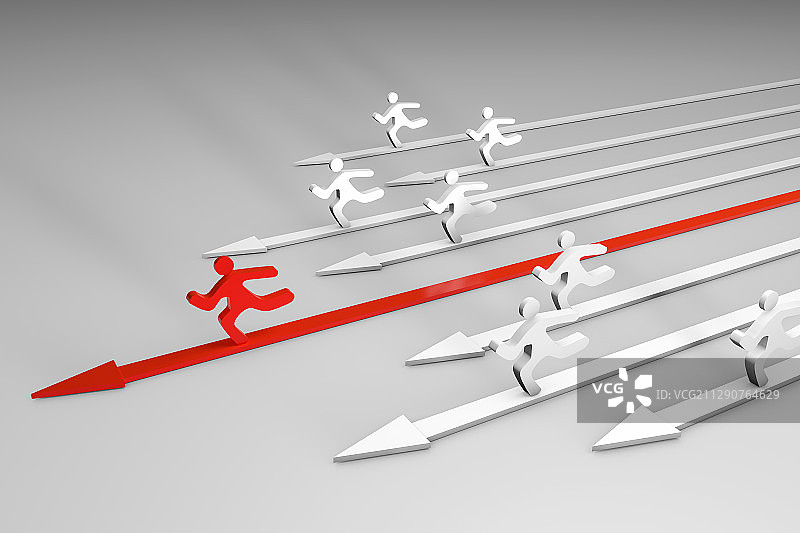 向前奔跑的纸片人,3d渲染图片素材