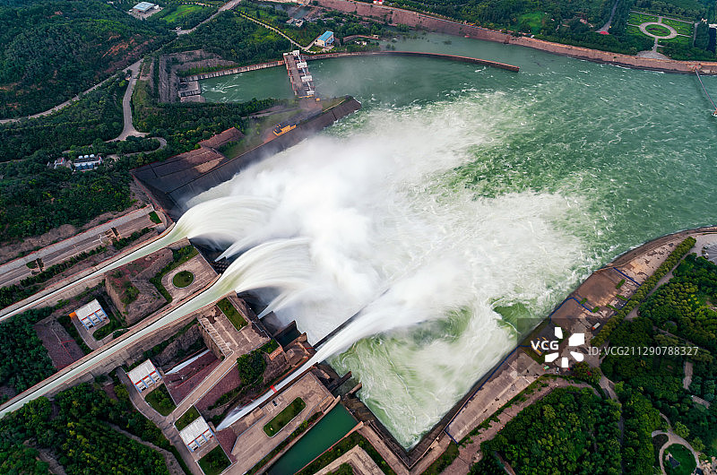 中国河南洛阳黄河小浪底景区航拍高清大图图片素材