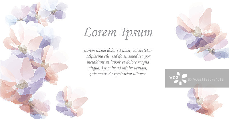 水彩花卉背景与文字空间图片素材