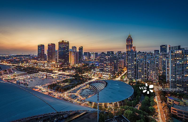 南通新城区夜景图片素材