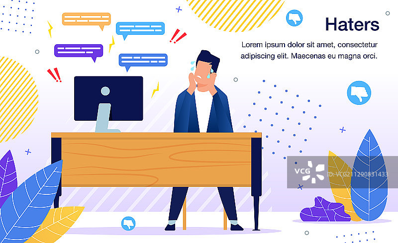 社交网络海报上的喷子评论图片素材