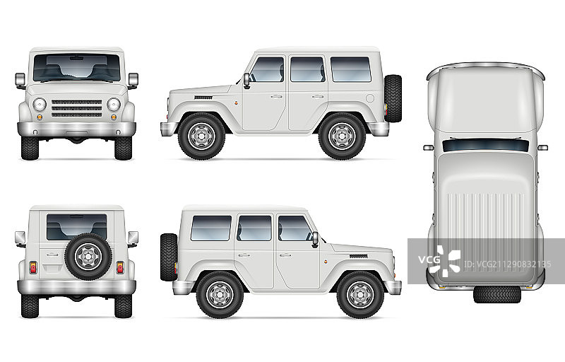 白色背景上的SUV汽车图片素材