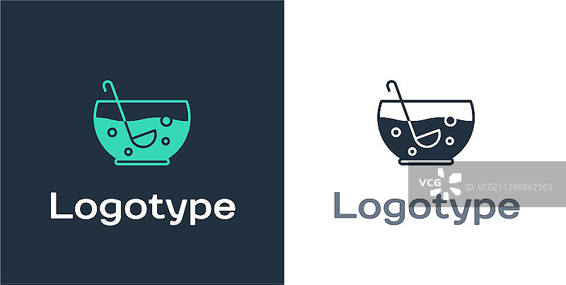 碗中盛有新鲜水果的logotype混合宾治图片素材