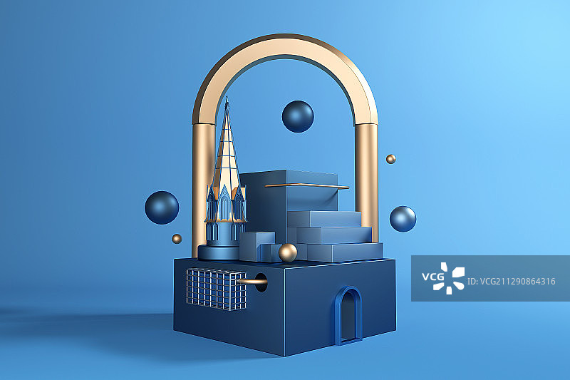 3D电商物品展览台图片素材