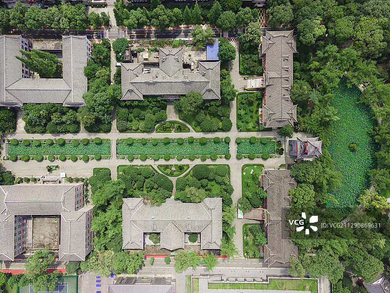 四川大学华西医学院荷花池图片素材