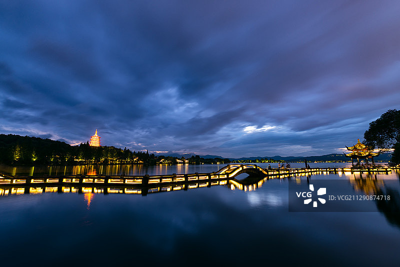 浙江杭州西湖钱塘江新安江雷峰塔断桥世界遗产亚运会大运河城市风图片素材