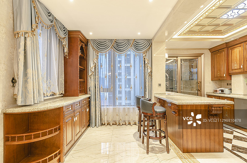 开放式厨房餐厅吧台图片素材