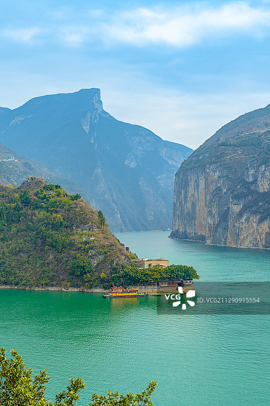 重庆市奉节县三峡夔门的白帝城瞿塘峡风景区风光旅游照片图片素材
