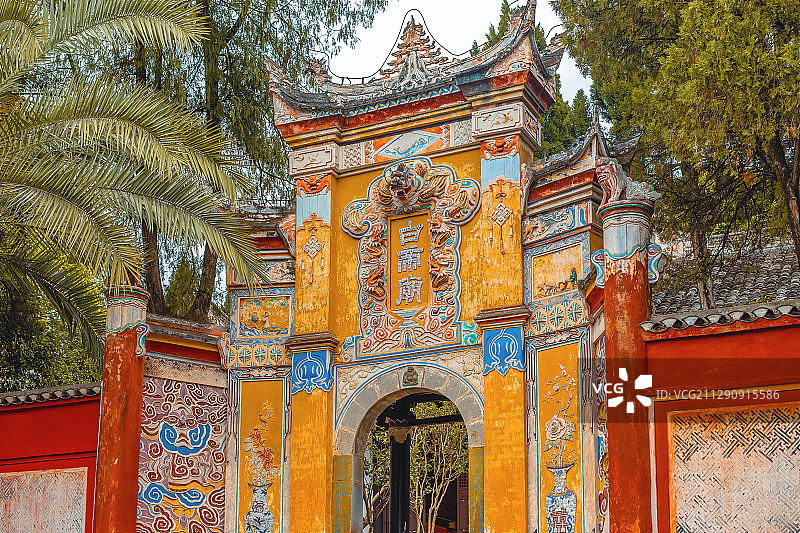 重庆市奉节县三峡瞿塘峡和白帝城夔门分景区白帝城大门照片图片素材