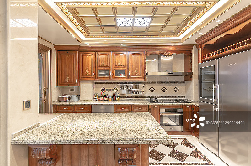 欧式开放式厨房图片素材