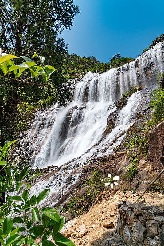 中国浙江省台州市天台县天台山大瀑布近景图片素材