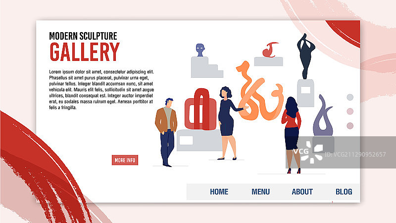 现代艺术画廊展览邀请网页图片素材