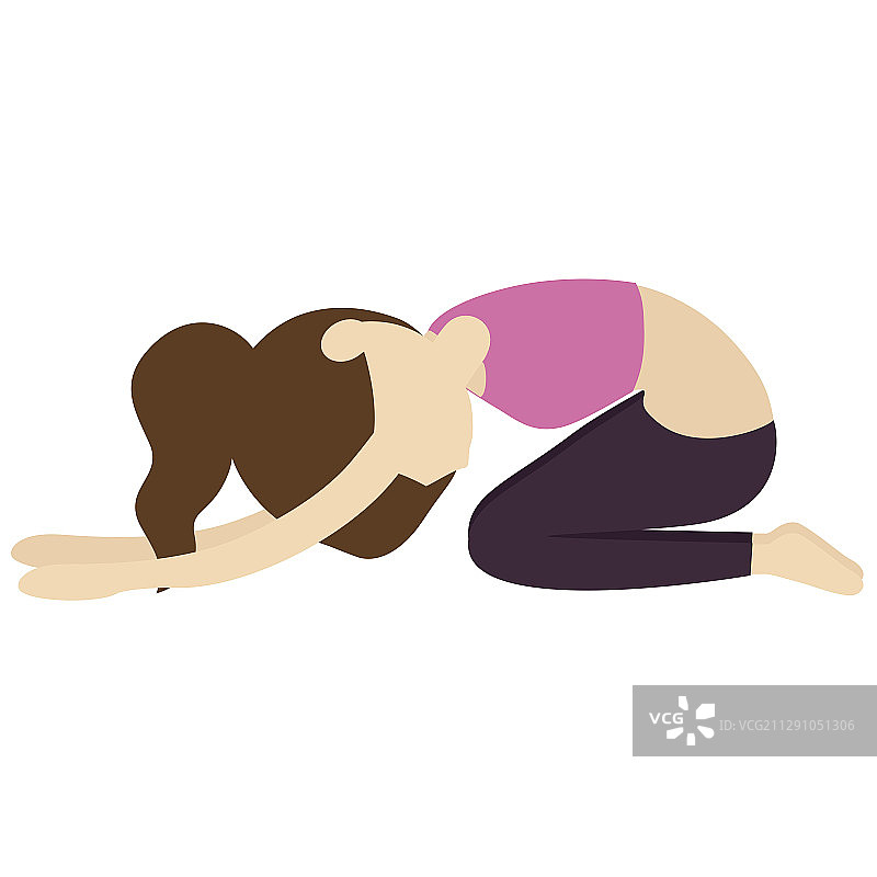 婴儿式瑜珈姿势图片素材