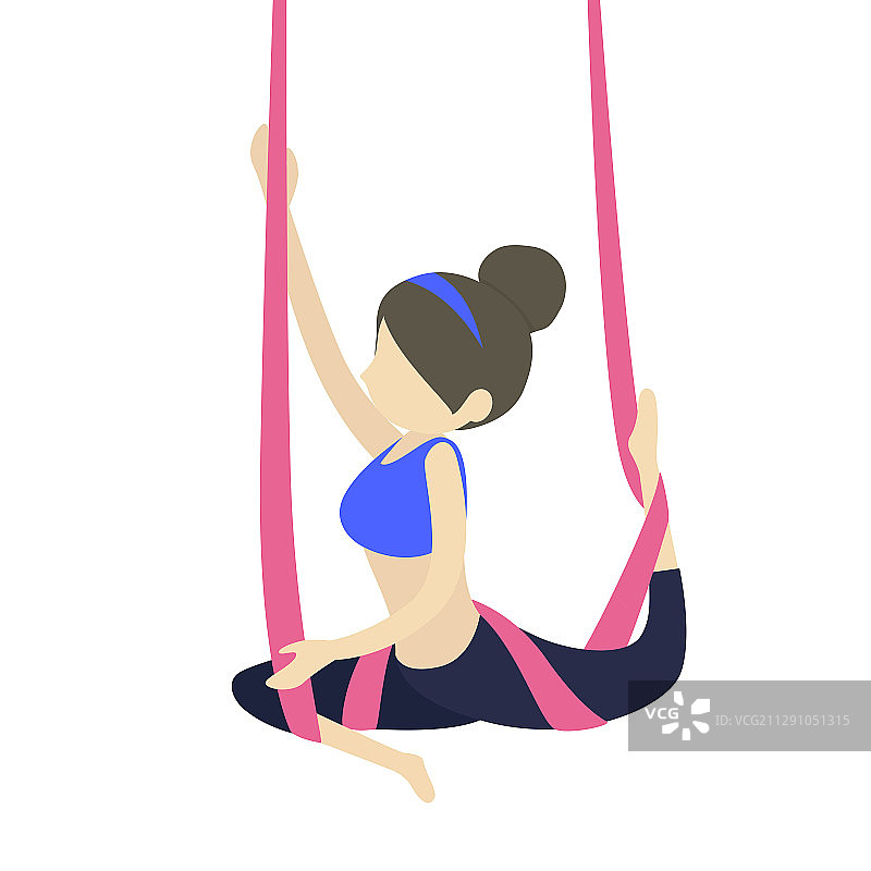 空中瑜珈肌力训练图片素材
