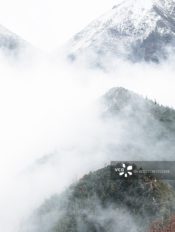 水墨丹青之白马雪山   云南省德钦县白马雪山图片素材