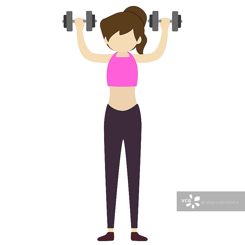 使用哑铃器材锻炼手臂肌肉图片素材