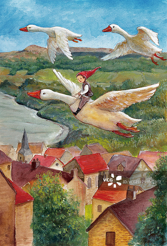 尼尔斯骑鹅记图片素材