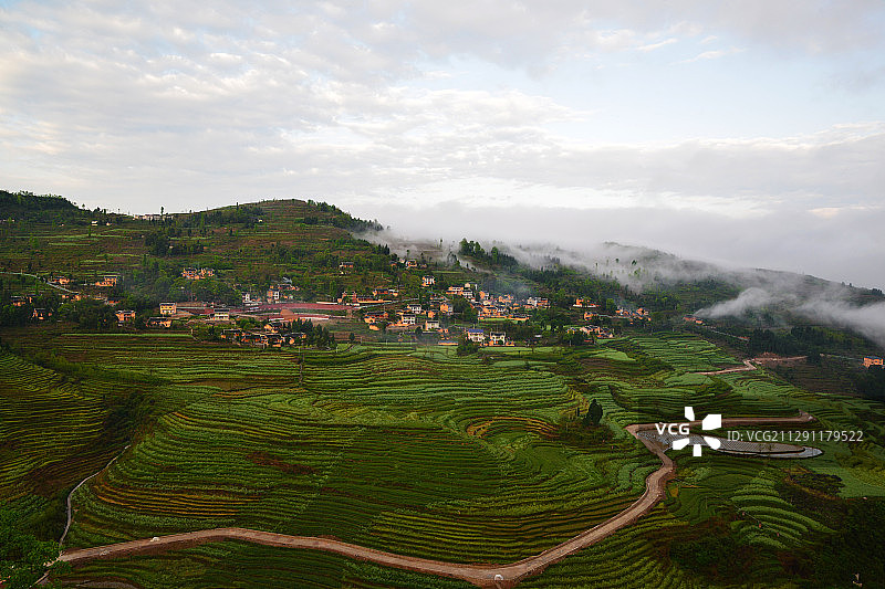 贵州余庆：“脚印”田园风光美图片素材