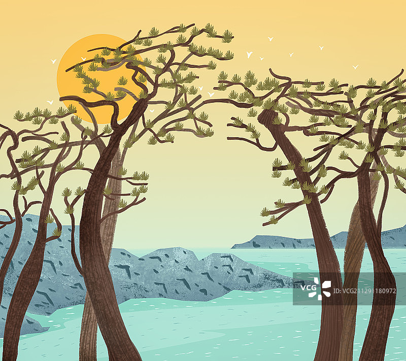 风景插画图片素材