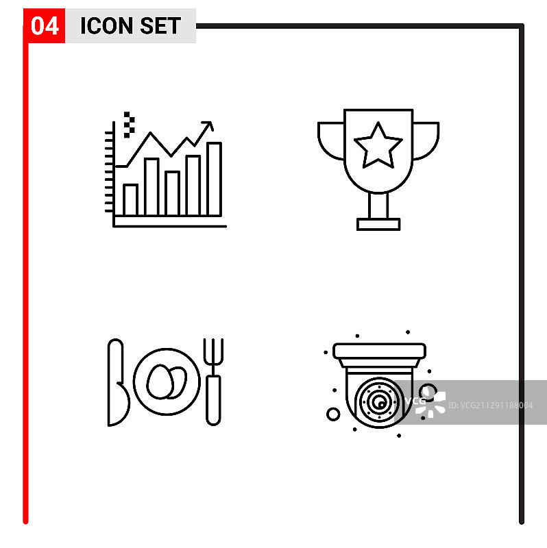 4个通用图标用于网站设计打印和图片素材