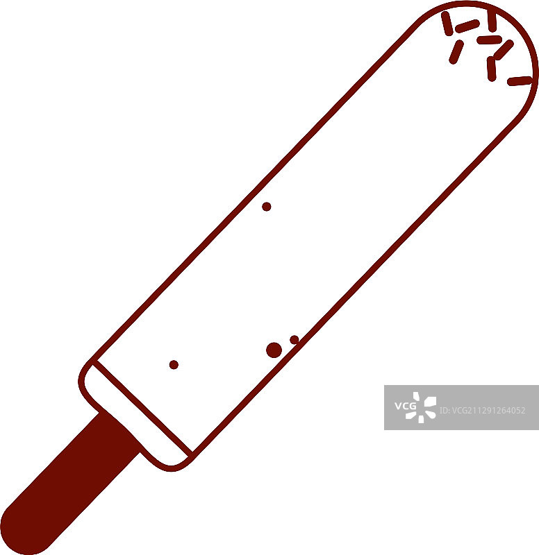 香甜冷冻冰棒线性风格图标图片素材