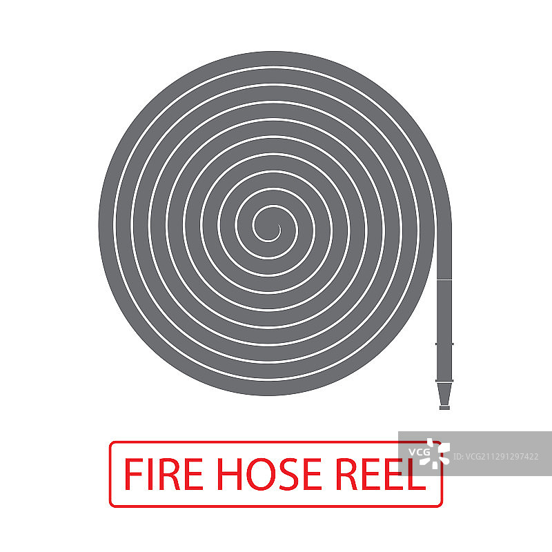 白色背景上的消防水带卷盘图标图片素材