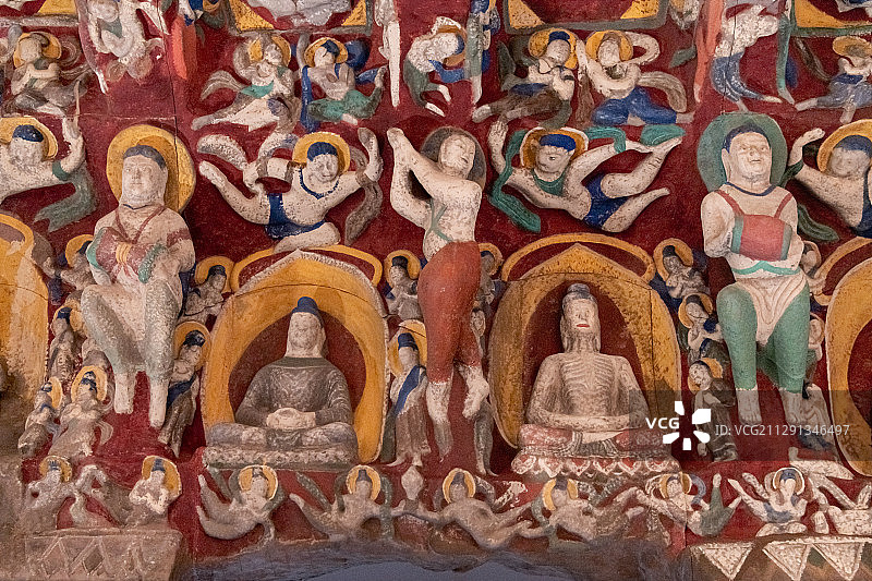 山西云冈石窟第12窟复原，浙江大学艺术与考古博物馆图片素材