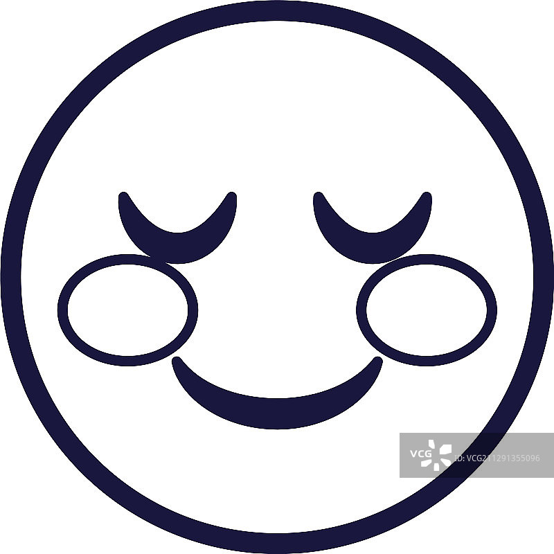 脸红表情符号扁平风格图标设计图片素材