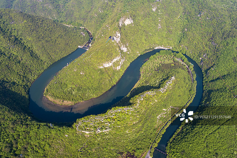 航拍古山寨春秋寨图片素材