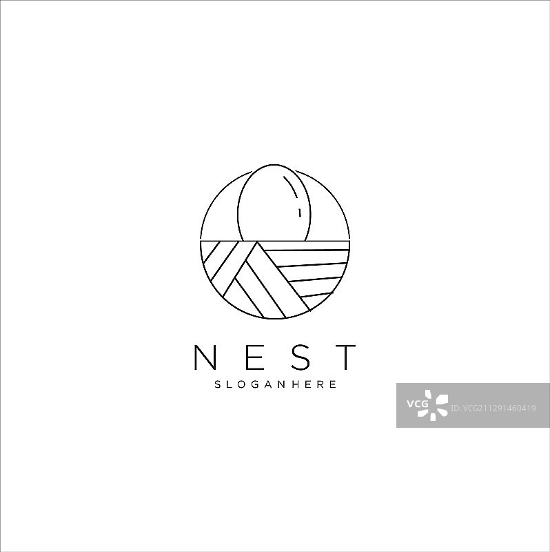 现代简约鸟巢标志设计模板图片素材