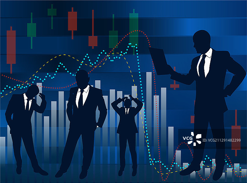 背景中的商人剪影图片素材