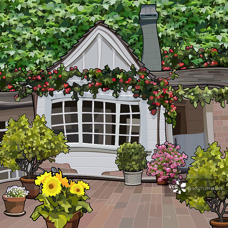 卡通单层木屋图片素材