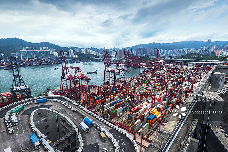 香港荃湾货港码头图片素材